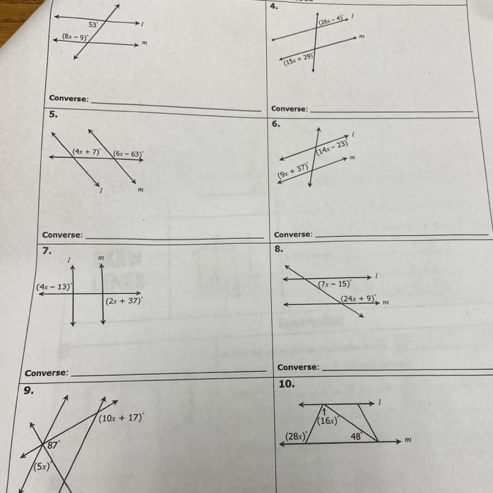 Parallel and perpendicular lines unit test