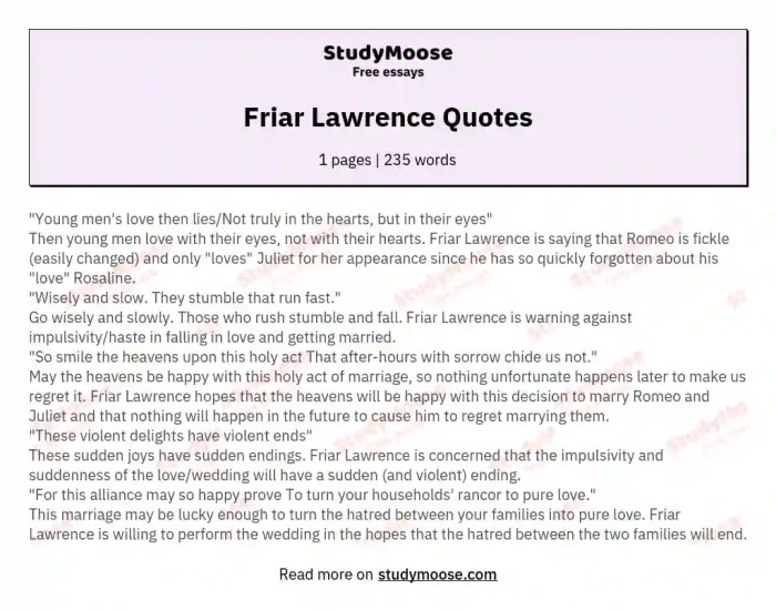 Friar lawrence quotes famous description juliet character personality quotesgram illustration laurence